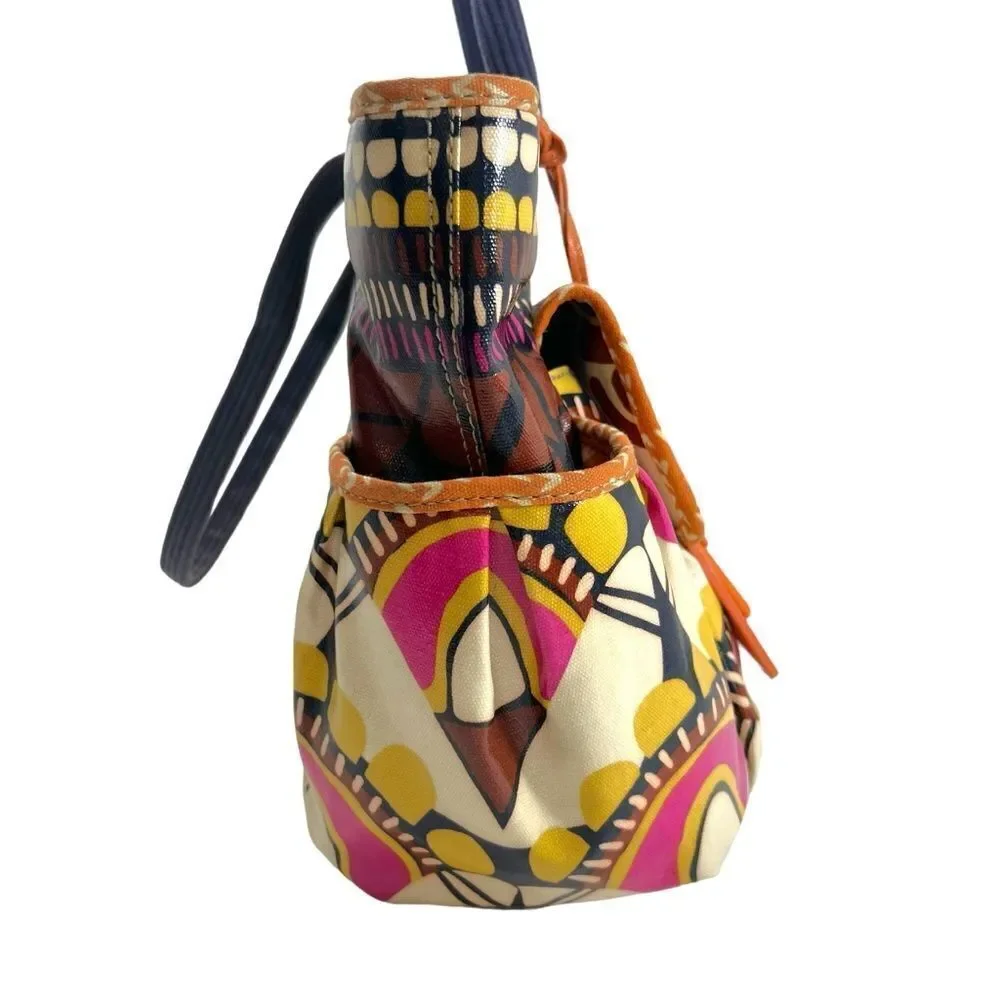 Fossil Vintage Key-Per Waxed Cotton Weekender Baby Bag Abstract Retro Print